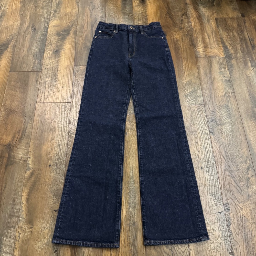 FRAME The Arrow High Rise Wide Leg Jeans Dark Indigo Wash Size 27 Boho Luxury